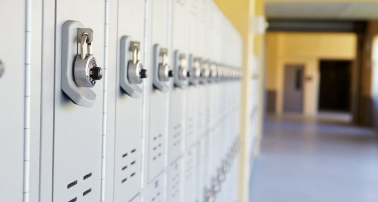 lockers representing high school in The Thing with Feathers